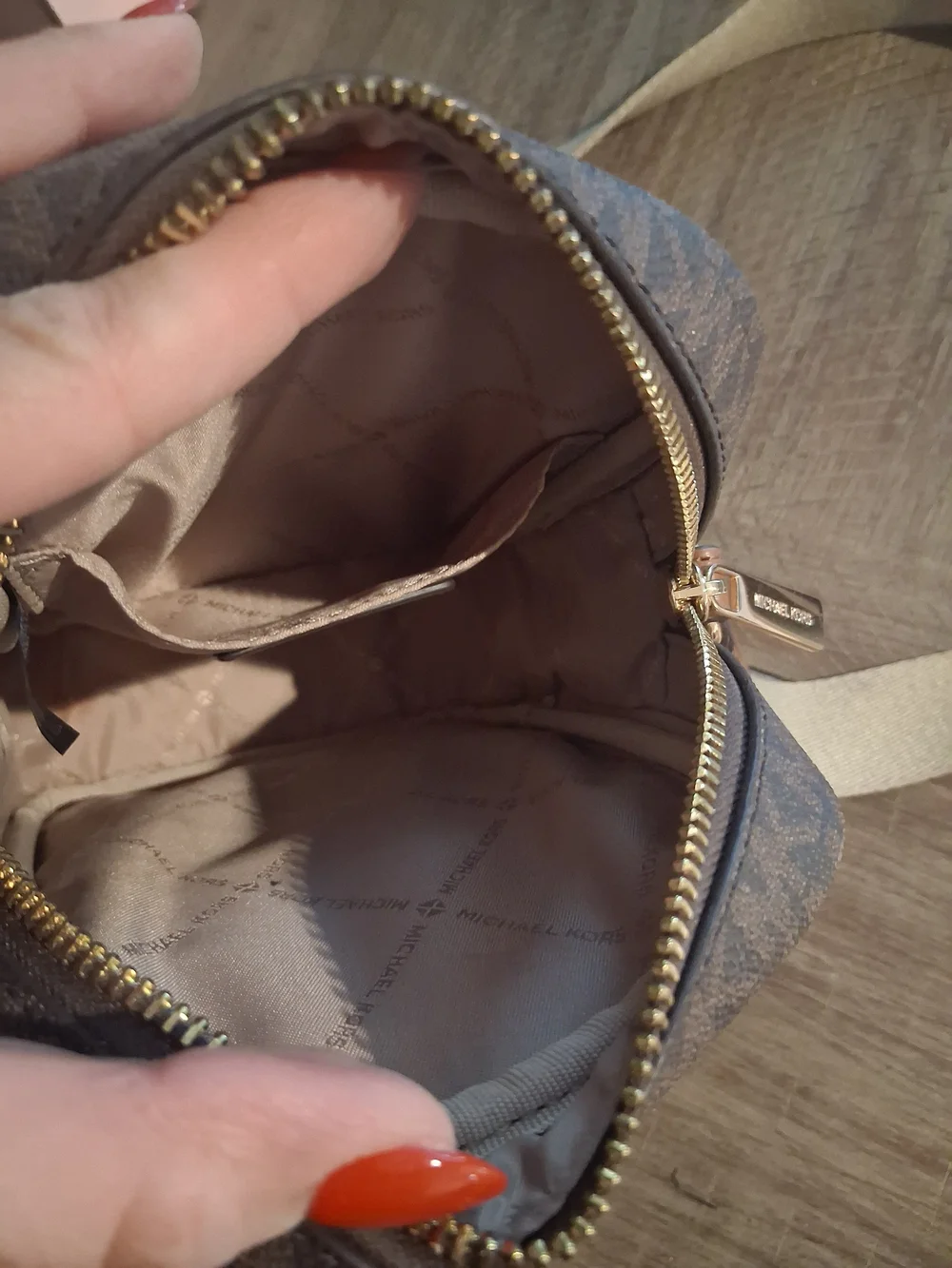 Michael Kors Brown Logo-Print Crossbody Belt Bag